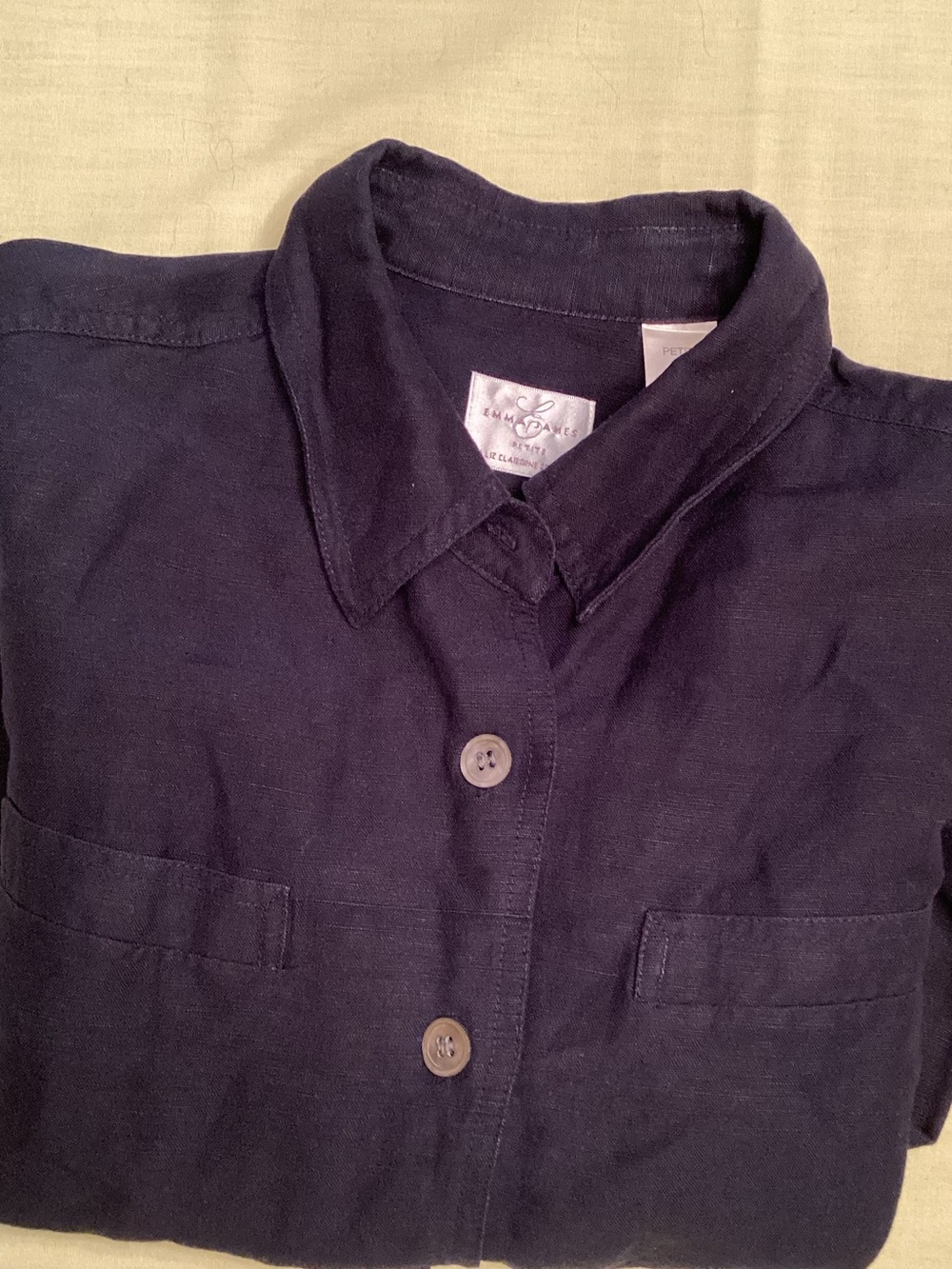 Emma James Petite A Liz Claiborne Co. Ladies Linen Blend Jacket Size  6P